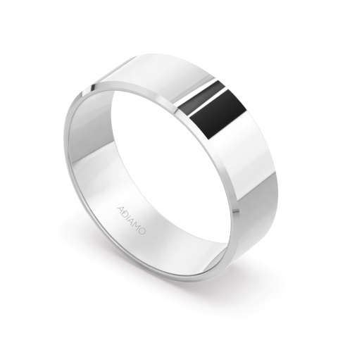 Obrączka ślubna, białe złoto, trapezowa, damska 6mm (O-AD03 6M W D)