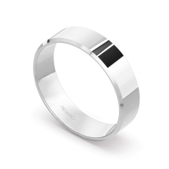 Obrączka ślubna, białe złoto, trapezowa, damska 5mm (O-AD03 5M W D)