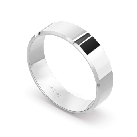Obrączka ślubna, białe złoto, trapezowa, damska 5mm (O-AD03 5M W D)