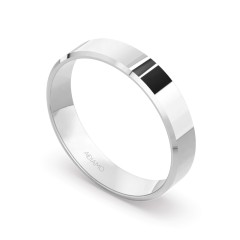 Obrączka ślubna, białe złoto, trapezowa, damska 4mm (O-AD03 4M W D)