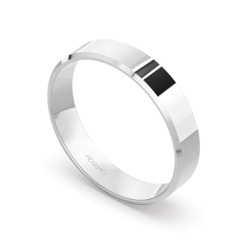 Obrączka ślubna, białe złoto, trapezowa, damska 4mm (O-AD03 4M W D)