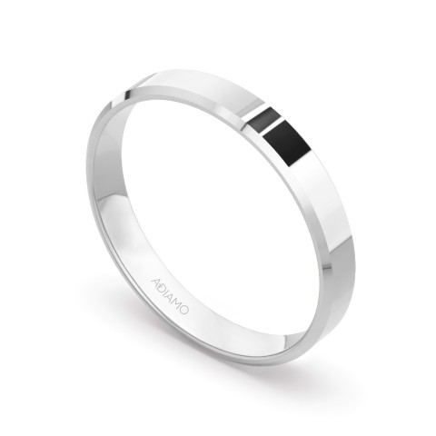 Obrączka ślubna, białe złoto, trapezowa, damska 3mm (O-AD03 3M W D)