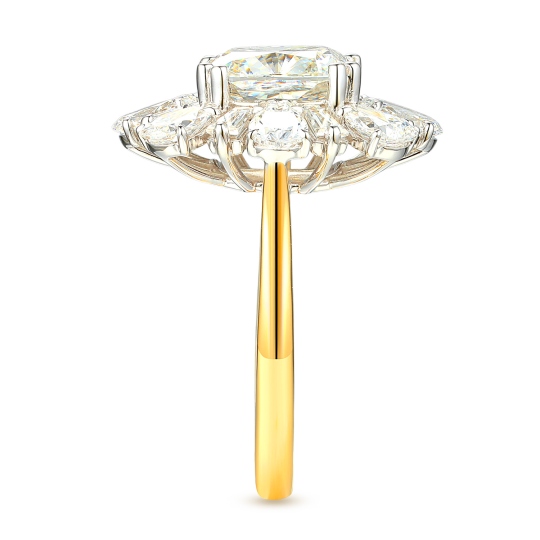 Pierścionek z dwukolorowego złota z diamentami laboratoryjnymi (R104071 YW LGD 4,19ct): 16