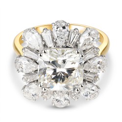 Pierścionek z dwukolorowego złota z diamentami laboratoryjnymi (R104071 YW LGD 4,19ct): 16 - zdjęcie: 4