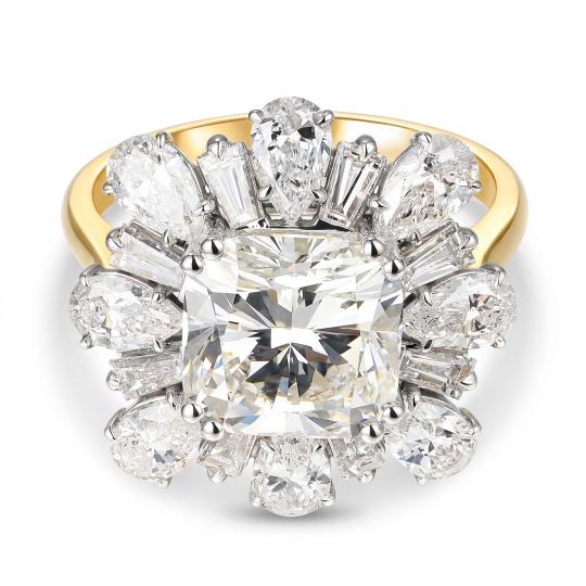 Pierścionek z dwukolorowego złota z diamentami laboratoryjnymi (R104071 YW LGD 4,19ct): 16