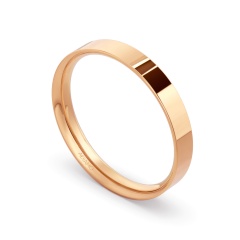 Obrączka ślubna, różowe złoto, płaska, damska, 3 mm