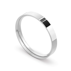 Obrączka ślubna, białe złoto, płaska, damska 3mm