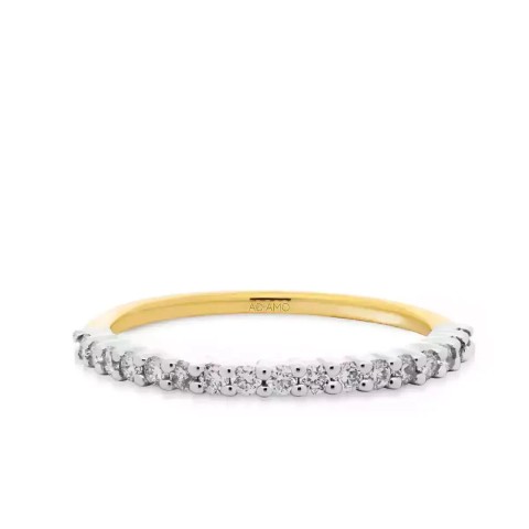 Obrączka ślubna, dwukolorowe złoto, diamenty laboratoryjne, 1,6 mm - 0,27 ct (O-R39181 YW LGD)