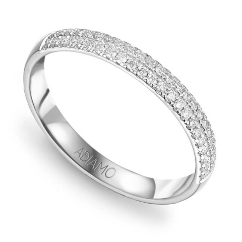 Obrączka z białego złota z diamentami laboratoryjnymi, 2,6 mm - 0,23 ct (R47177 W LGD)