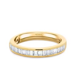 Obrączka ślubna z diamentami laboratoryjnymi w szlifie bagietowym, 3,4 mm - 0,45ct (O-R65388 Y LGD): 10 - zdjęcie: 2