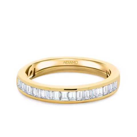 Obrączka ślubna z diamentami laboratoryjnymi w szlifie bagietowym, 3,4 mm - 0,45ct (O-R65388 Y LGD)