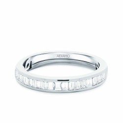 Obrączka ślubna z białego złota z diamentami laboratoryjnymi w szlifie bagietowym, 3,4 mm - 0,45ct (O-R65388 W LGD): 10 - zdjęcie: 2