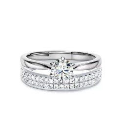 Obrączka ślubna, białe złoto, diamenty laboratoryjne - 4 mm - 0,29ct (O-R47176 W LGD): 10 - zdjęcie: 4