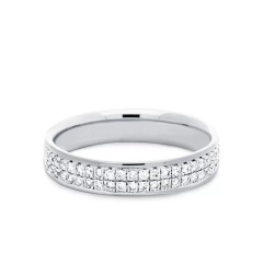Obrączka ślubna, białe złoto, diamenty laboratoryjne - 4 mm - 0,29ct (O-R47176 W LGD)