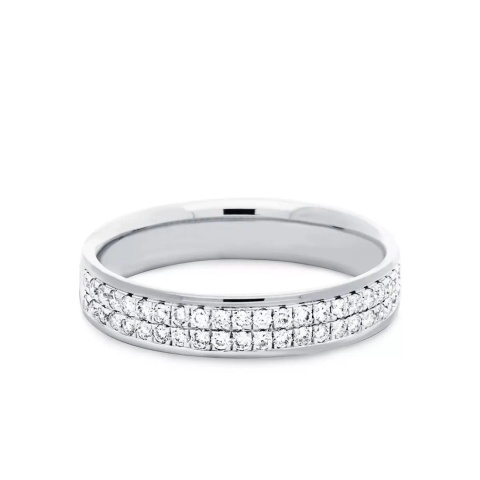Obrączka ślubna, białe złoto, diamenty laboratoryjne - 4 mm - 0,29ct (O-R47176 W LGD)