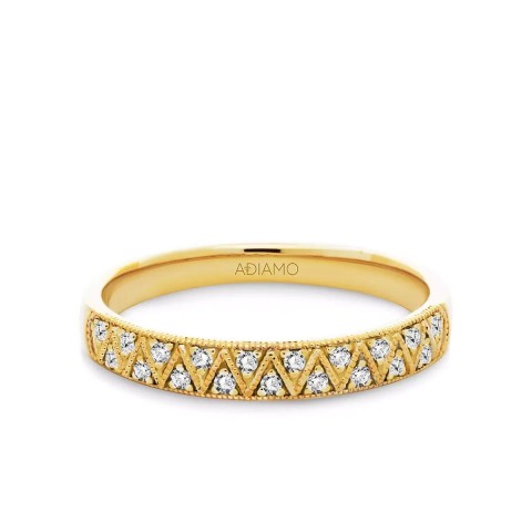 Obrączka ślubna z żółtego złota z diamentami laboratoryjnymi, 3,1 mm - 0,10 ct (O-R79254 Y LGD)
