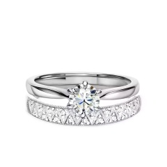 Obrączka ślubna z białego złota z diamentami laboratoryjnymi, 3,1 mm - 0,10 ct (O-R79254 W LGD)