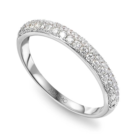 Obrączka ślubna damska, białe złoto, diamenty laboratoryjne, 2,7 mm - 0,40 ct (O-R36080 W LGD)