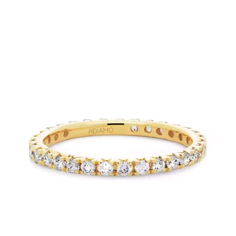 Obrączka ślubna z żółtego złota z diamentami laboratoryjnymi, 1,65 mm - 0,69 ct (O-R54565 Y LGD)