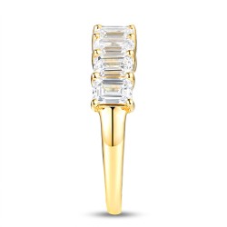 Pierścionek obrączkowy z żółtego złota z diamentami laboratoryjnymi w szlifie szmaragdowym - 2,23 ct (R77942 Y LGD): 15 - zdjęcie: 4