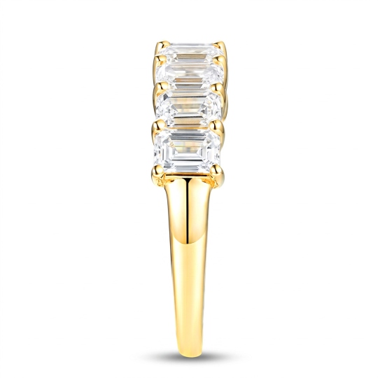 Pierścionek obrączkowy z żółtego złota z diamentami laboratoryjnymi w szlifie szmaragdowym - 2,23 ct (R77942 Y LGD): 15
