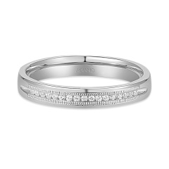 Obrączka ślubna z białego złota z diamentami laboratoryjnymi, 3 mm  (O-R46063 W LGD)