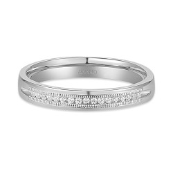 Obrączka ślubna z białego złota z diamentami laboratoryjnymi, 3 mm  (O-R46063 W LGD): 10 - zdjęcie: 3