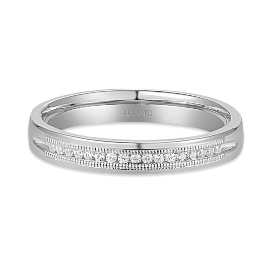 Obrączka ślubna z białego złota z diamentami laboratoryjnymi, 3 mm  (O-R46063 W LGD): 10