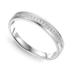Obrączka ślubna z białego złota z diamentami laboratoryjnymi, 3 mm  (O-R46063 W LGD): 10 - zdjęcie: 2