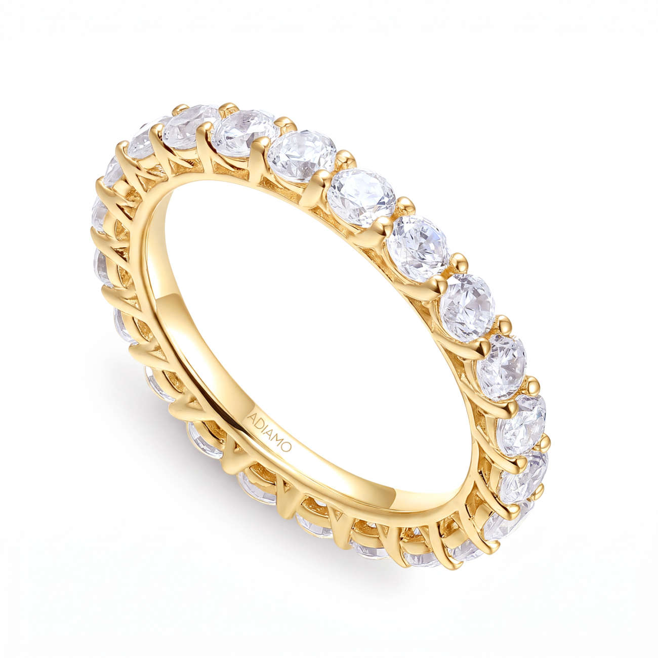 Obrączka ślubna z żółtego złota z diamentami laboratoryjnymi, 3,00 mm - 2,48 ct (R74459 Y LGD): 10
