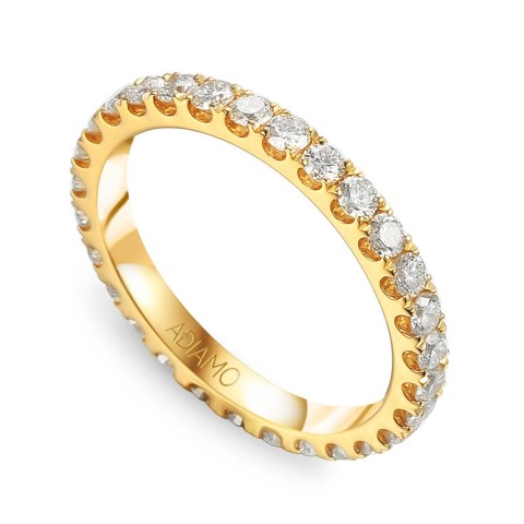 Obrączka z żółtego złota z diamentami laboratoryjnymi - 2,20 mm - 1,02 ct (R79366 Y LGD)