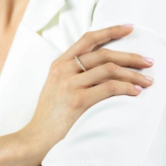 Obrączka z żółtego złota z diamentami laboratoryjnymi - 2,20 mm - 1,02 ct (R79366 Y LGD)