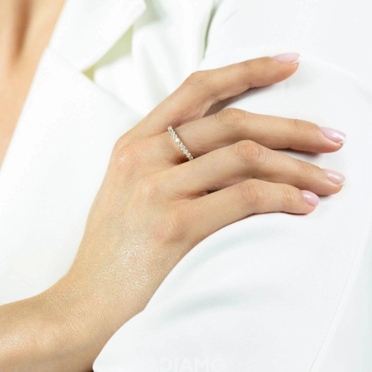 Obrączka z żółtego złota z diamentami laboratoryjnymi - 2,20 mm - 1,02 ct (R79366 Y LGD): 10