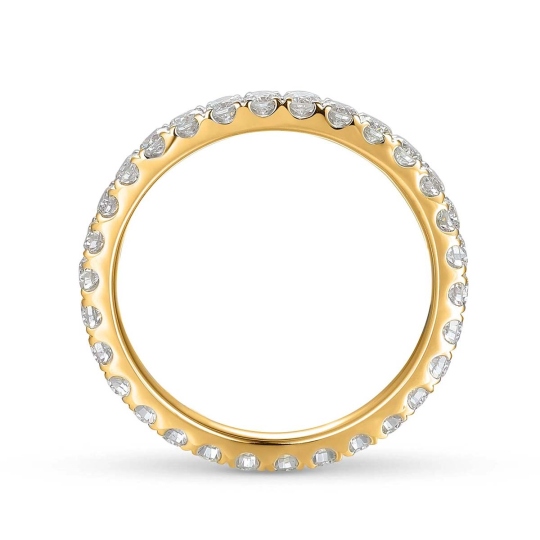 Obrączka z żółtego złota z diamentami laboratoryjnymi - 2,20 mm - 1,02 ct (R79366 Y LGD): 10