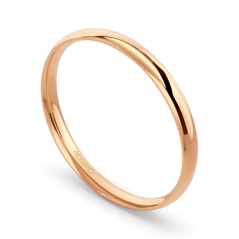 Obrączka ślubna, różowe złoto, półokrągła, męska, 2,5 mm (O-AD01 2,5M R M)