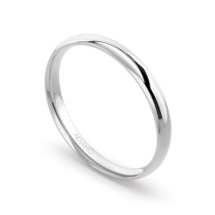 Obrączka ślubna, białe złoto, półokrągła, damska 2,5mm (O-AD01 2,5MM W D)