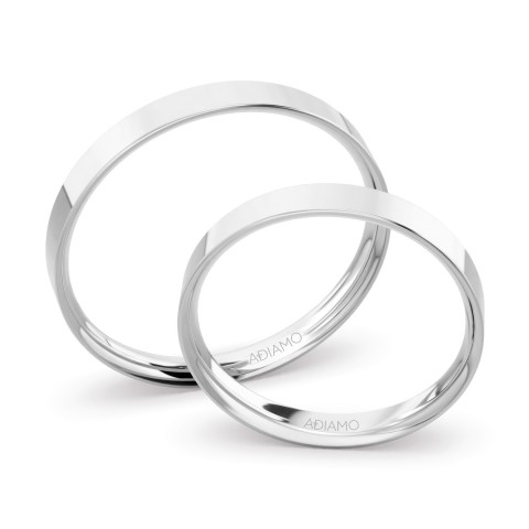 Obrączki ślubne, białe złoto, płaskie, 3mm